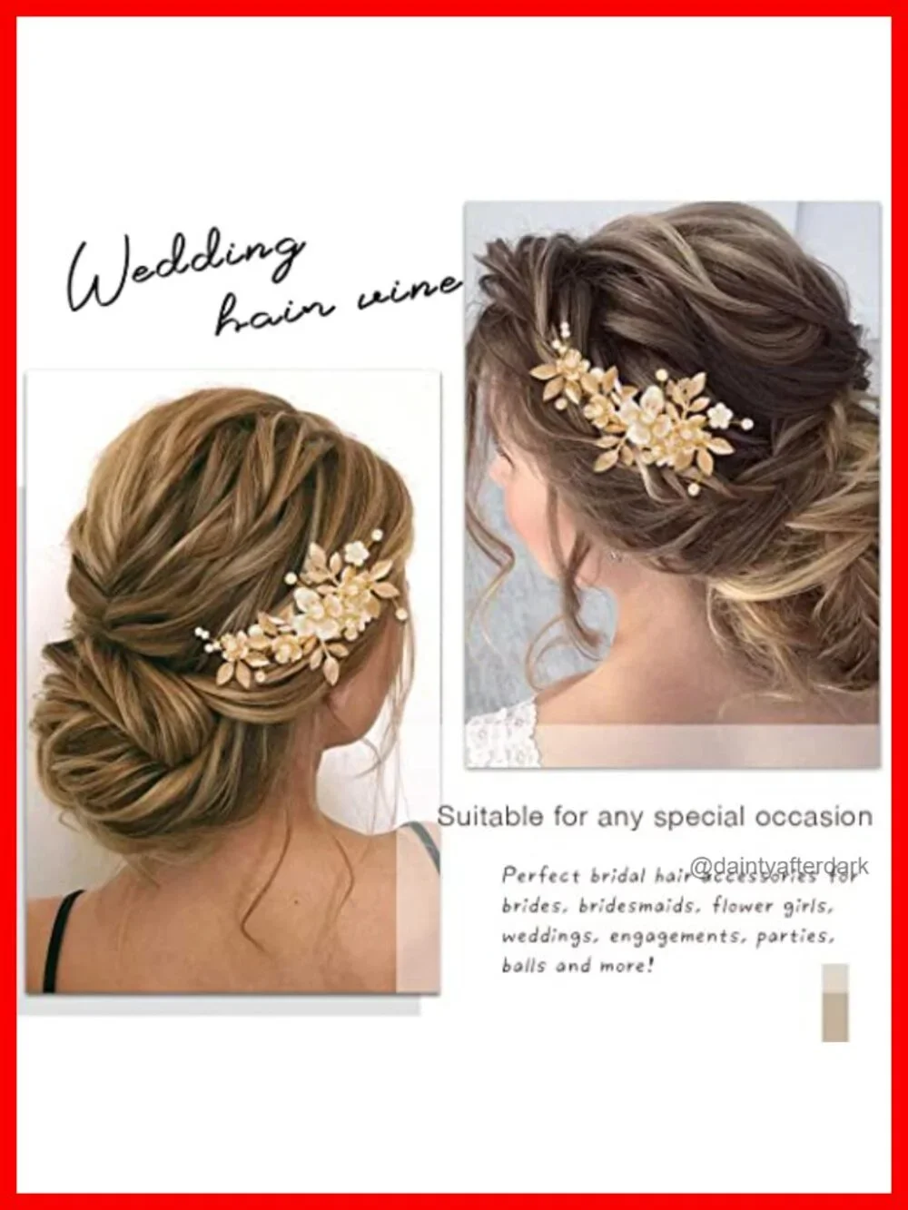 Gold Wedding Hair Clips Flower Barrettes Pearl Hair Accessories for Women